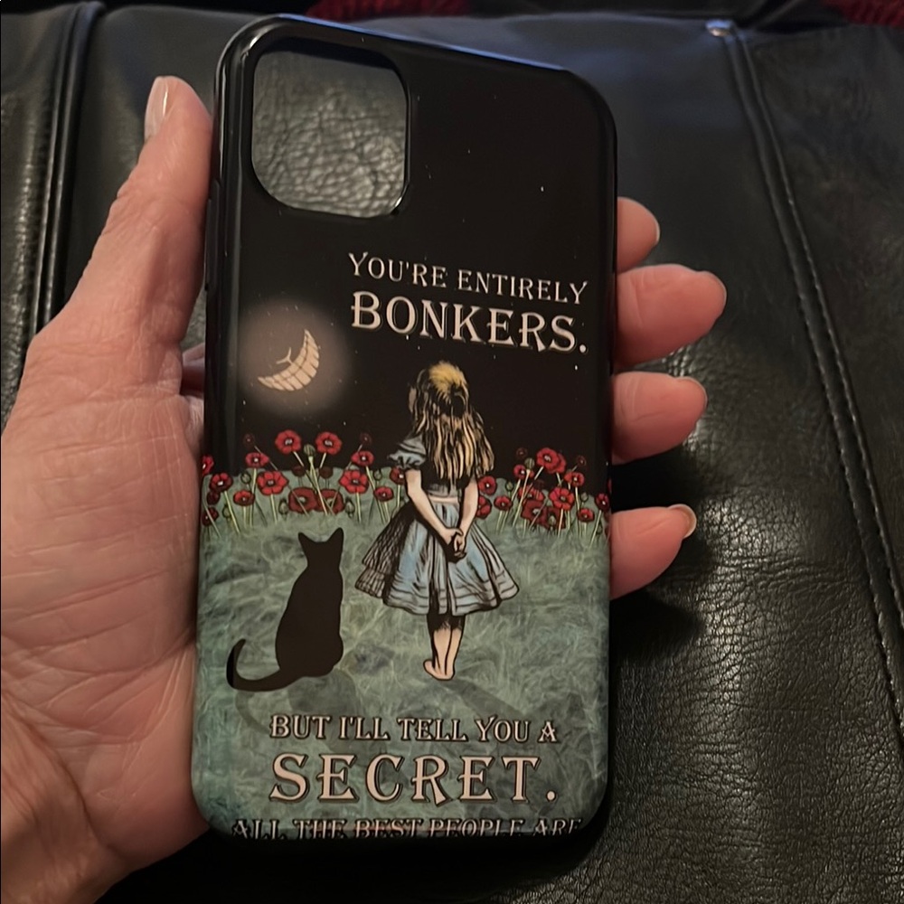 iPhone 11 Alice & the Cheshire Cat Starry Night - Bonkers Quote Case